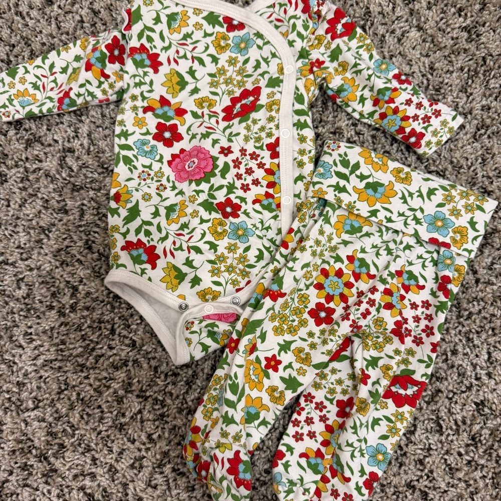 Colorful Floral Kids Bodysuit Set